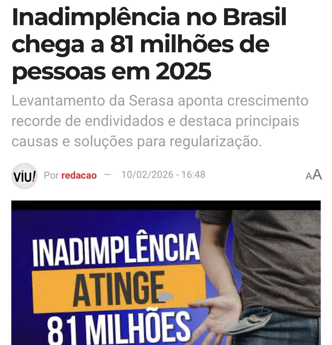 _luizlira's tweet photo. Mais de 81,2 milhões de pessoas fecharam 2025 com nome negativado. 

Eu não vejo só dívida: eu vejo desgaste. https://t.co/Kv4JRnaO0a