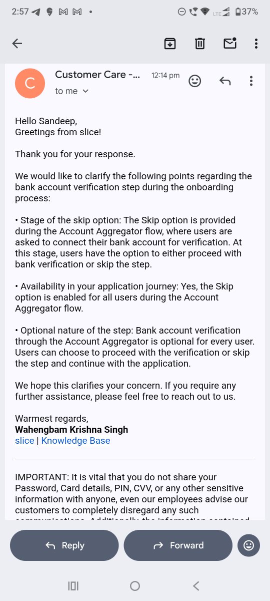 sanddy2010's tweet photo. @slicebank Playing against RBI rules. Applied for Slice credit card, first forced to open Slice bank account, then asked OTP access to my personal bank. After sharing details card was rejected. Now emails claim “deny = skip”. Misleading process. Filing RBI complaint https://t.co/SUm2hLBtGk