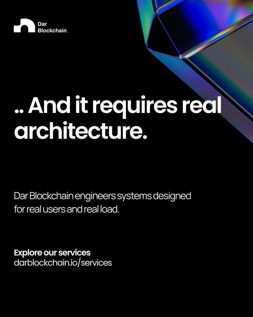 Most Web3 products never reach production.

Not because of the idea.
Because the system behind it was never designed to handle real users.

We work with teams that are ready to move past prototypes.

Let’s build it right. darblockchain.io/services
