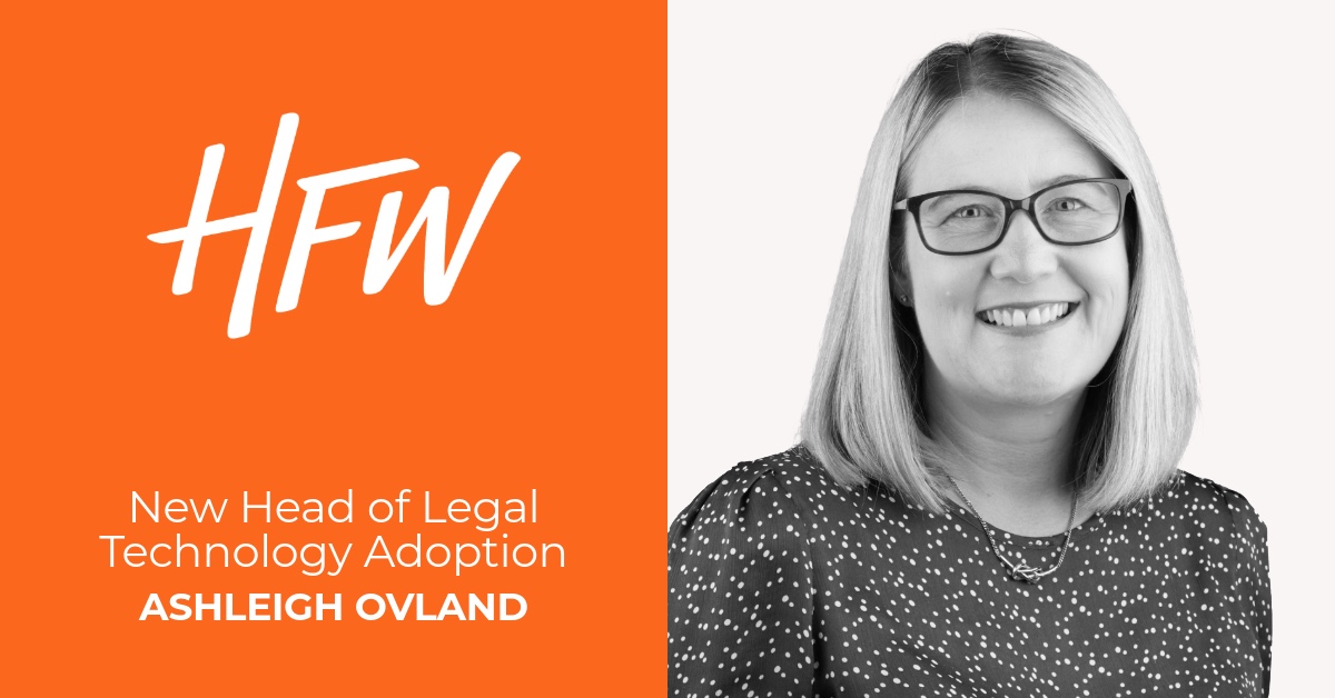 hfw_law's tweet photo. We have appointed Ashleigh Ovland as HFW's first Head of Legal Technology Adoption. Find out more: https://t.co/aWOGTM3m9x #LegalTech #LegalTechnology #AI #ArtificialIntelligence #Technology #IT https://t.co/CcoxlBNTLB