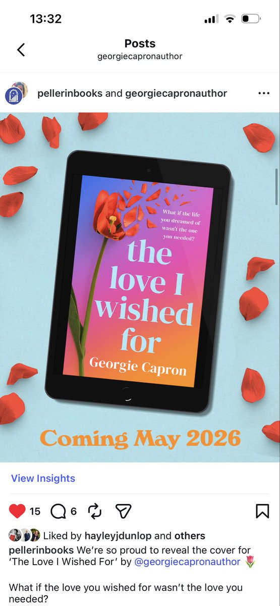 So excited to reveal the cover for my fourth novel, The Love I Wished For, available for preorder now, published in May by Pellerin Books