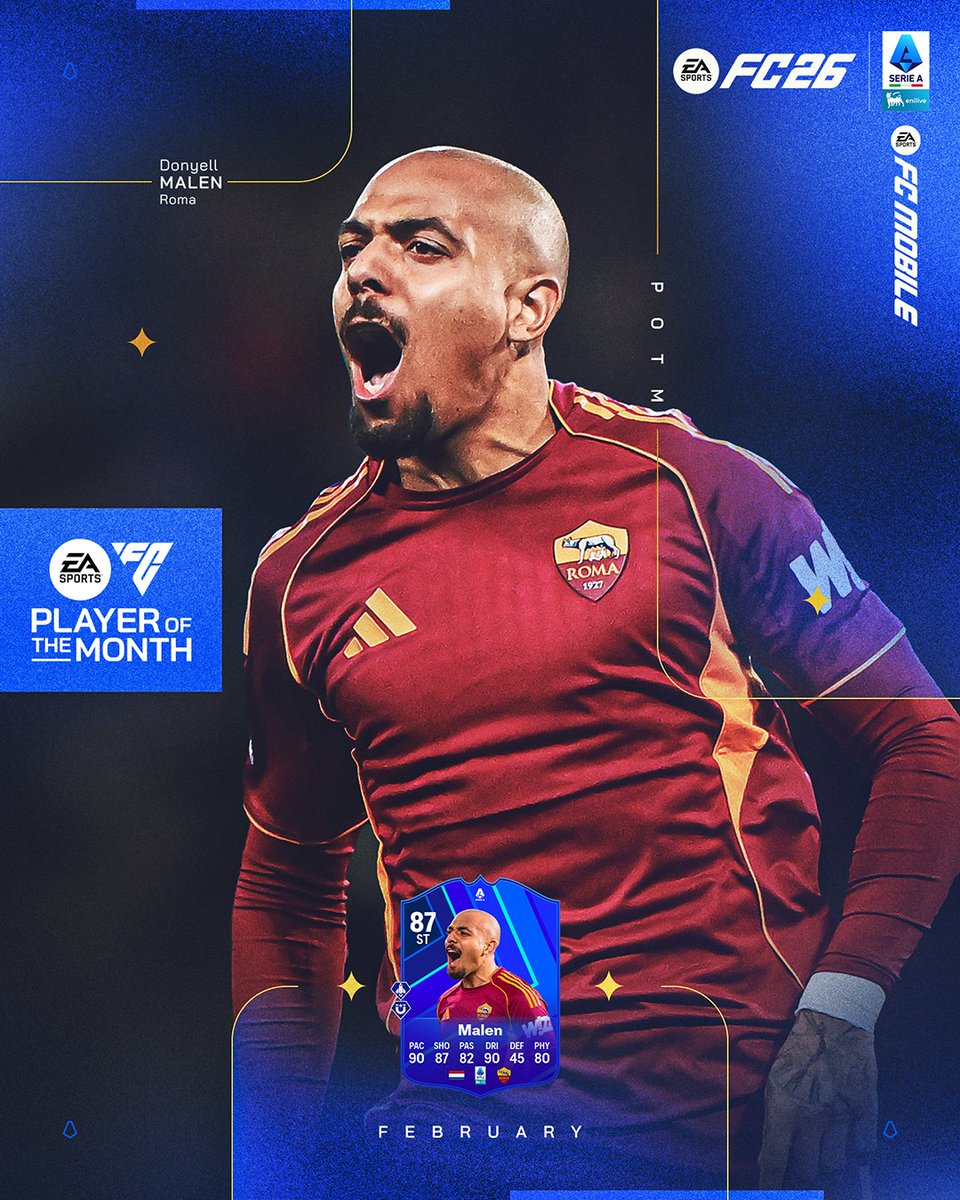 Quando l’attesa incontra la concretezza.
Il vostro @easportsfc Player of the Month di febbraio è Donyell Malen.
Disponibile ora su #FC26 

#POTM #SerieAEnilive <a href="/easportsfcit/">EA SPORTS FC ITA</a>
