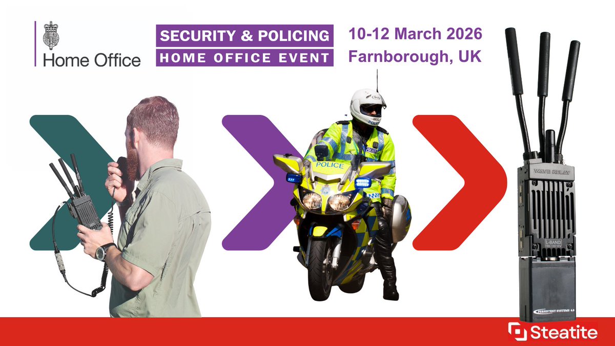 Steatite's tweet image. We’re heading to Security &amp;amp; Policing to showcase how our tactical communication networks deliver reliable, secure and mission-critical connectivity when it matters most. 

Find out more: tinyurl.com/Steatite-Secur…

#SecurityAndPolicing #TacticalComms #MANET #datalink