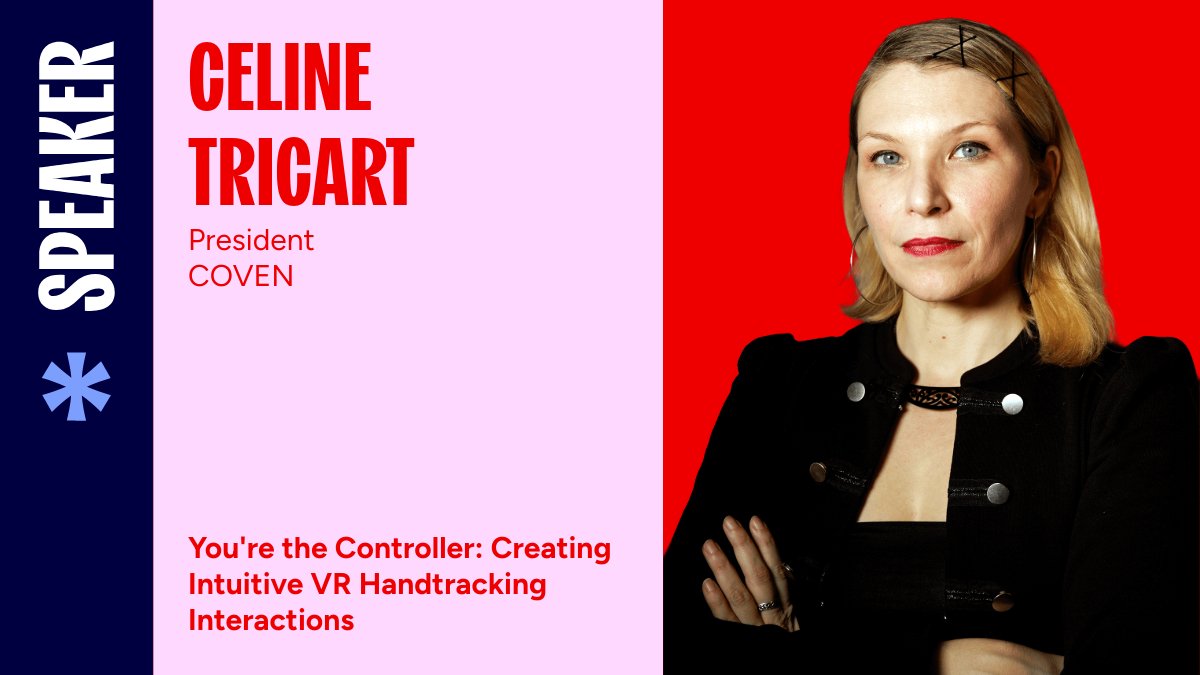 WeCoven's tweet photo. 🚨In just one week!

Céline Tricart (@CelineTricart), co-founder of COVEN, will be speaking at #GDC2026 on March 12 at 11:20 am in Room 216, West Hall.

In this talk, Céline will share insights on designing intuitive gesture-based controls for VR hand-tracking games, drawing from 500+ playtester insights, martial-arts-inspired tutorials, evolving level progression, and continuous playtesting. She’ll also explore the latest advancements in hand tracking for VR, AR, and MR, including future applications on Meta Quest and Apple Vision Pro.

See you there!