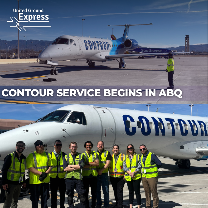 UGESocial's tweet photo. Contour Airlines service is now underway at @ABQSunport!

Shoutout to #TeamABQ for a successful launch!

#WeAreUGE | #Aviation https://t.co/AIuY0nRXlG
