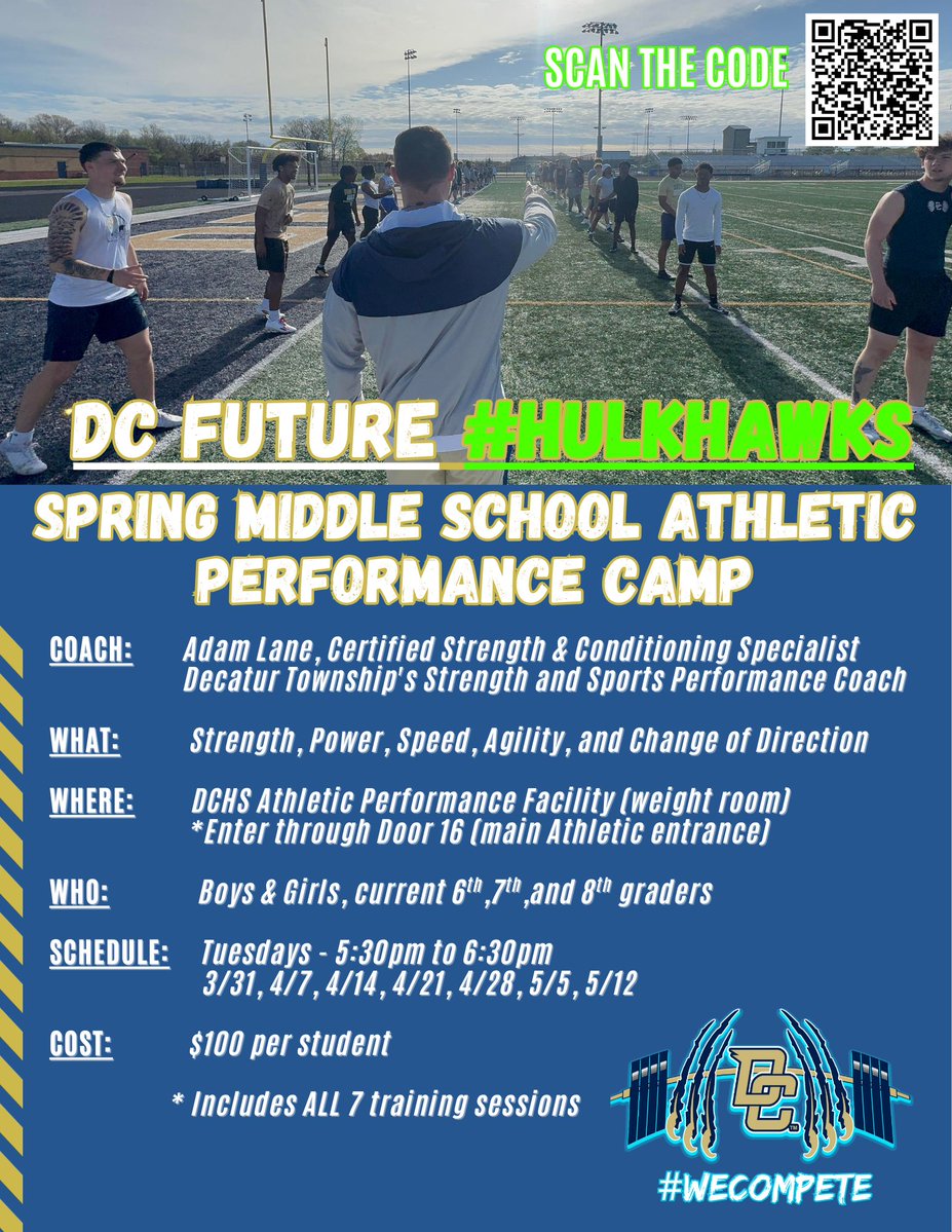 Open to students from: Blue Academy, Gold Academy, Stephen Decatur, Lynwood, Valley Mills, West Newton, DHAA &amp; DMS.  Let’s build the future of HulkHawk Athletics — one rep at a time!

<a href="/MSDDecatur/">MSD Decatur</a>