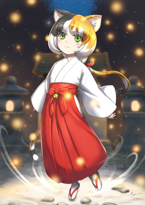 #巫女の日 三毛猫巫女のコフク