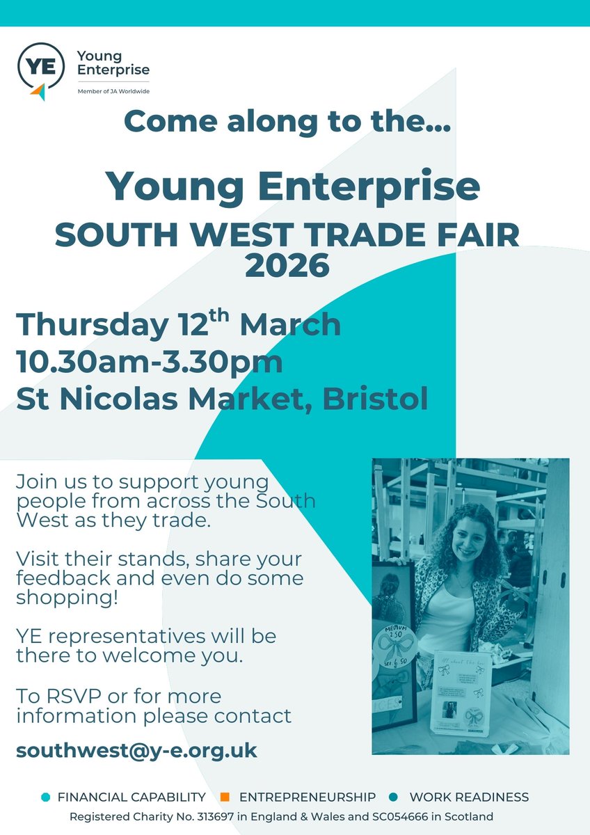 youngenterprise's tweet image. ✨ Just one week to go! ✨

The countdown is on for the much-anticipated South West Trade Fair at the historic St Nics Market, Bristol!

Come along and discover what these impressive young entrepreneurs from across the South West have been creating throughout their #Company and