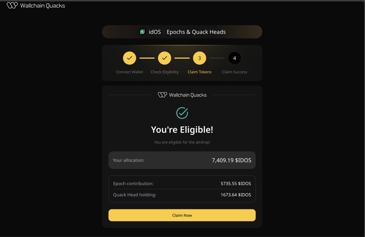 jackieeboy17's tweet image. IM ELIGIBLE FOR $IDOS AIRDROP 

EARNED 7409 $IDOS FROM WALLCHAIN CAMPAING 

I DONT KNOW MY TOTAL REWARDS FROM THE APP

AND CALIM IS NOT WORKING RIGHT NOW