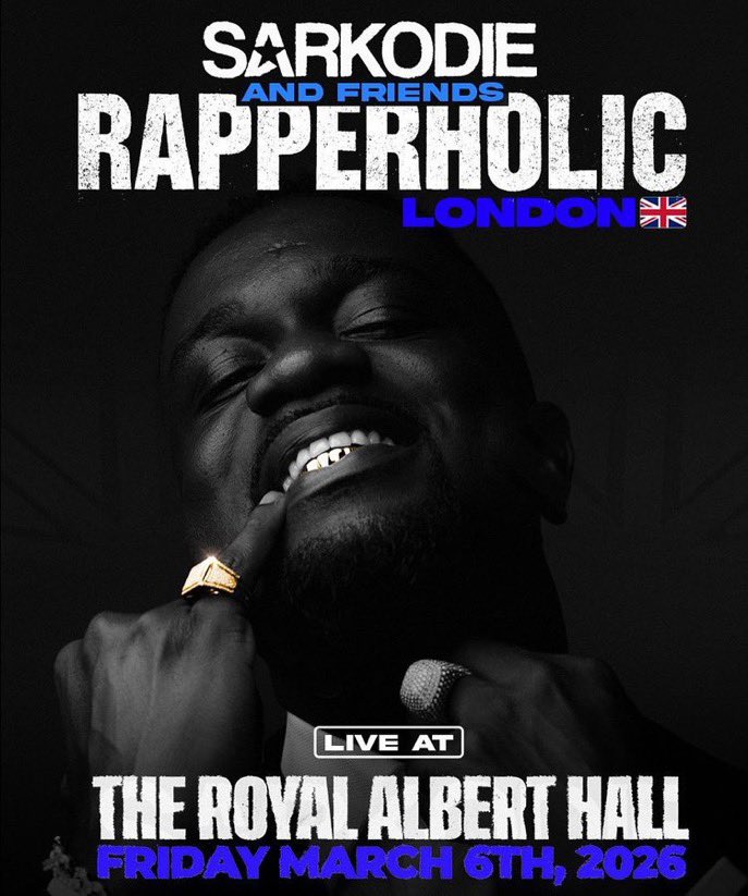 theeviralpicks's tweet image. 🚨Sarkodie will host #RapperholicUK26 tomorrow at the Royal Albert Hall.🔥