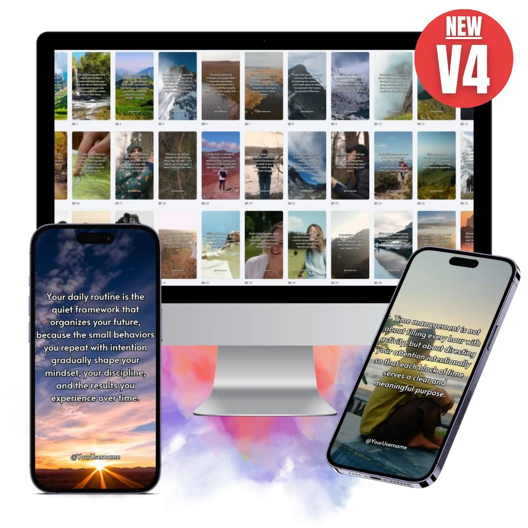 New! "Productivity Viral Videos" (V4) w/ Unrestricted PLR-  a mega bundle of 300 done-for-you productivity videos ready to go. Includes topics like daily routines, good habits, time management, focus, work-life balance and much more... warriorplus.com/o2/a/bp0jlvm/0