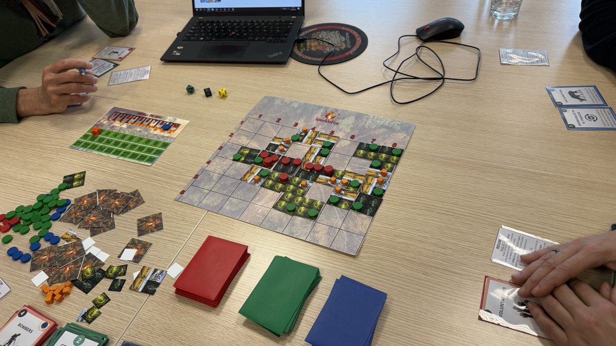 SparkleFireEU's tweet photo. 🔥 Work in progress!
Today we’re pre-testing an early prototype of our serious board game with colleagues from @PauCostaF and @ctforestal 🙌
Learning by playing—boosting awareness on wildfire drivers, behaviour, prevention, and preparedness. 🎲
-
@eu_echo #seriousgames https://t.co/FdJteDN19W