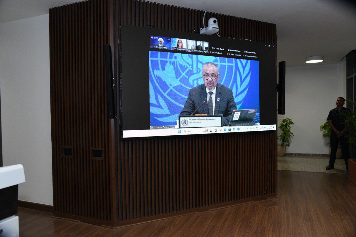 MoHFW_INDIA's tweet photo. Union Minister for Health and Family Welfare Shri Jagat Prakash Nadda Virtually Addresses Press Briefing at World Health Organization Headquarters; Reaffirms India’s Commitment to Eliminating Cervical Cancer and Advancing Global Health Cooperation

Government of India Adopts Multi-Pronged Strategy Focused on Prevention, Screening, Early Detection and Timely Treatment to Combat Cervical Cancer: Union Health Minister

Over 86 million Women Screened for Cervical Cancer Under NP-NCD; VIA-Based Screening Available at Ayushman Arogya Mandirs for Women Aged 30–65: Shri Nadda

Dr. Tedros Adhanom Ghebreyesus Calls India’s HPV Vaccination Drive as the World’s Largest Free Vaccination Drive terms it as a Landmark Step in Cervical Cancer Elimination

DG WHO Commends India’s Nationwide HPV Vaccination Campaign Launched by Hon’ble Prime Minister Narendra Modi Targeting 12 million Adolescent Girls

HPV Vaccination Drive Rooted in Voluntary Participation and Parental Consent, Reflecting India’s Respect for Community Values: Shri J.P. Nadda

#HPVVaccine
#SwasthNariViksitBharat

https://t.co/VnR7UvIJe4