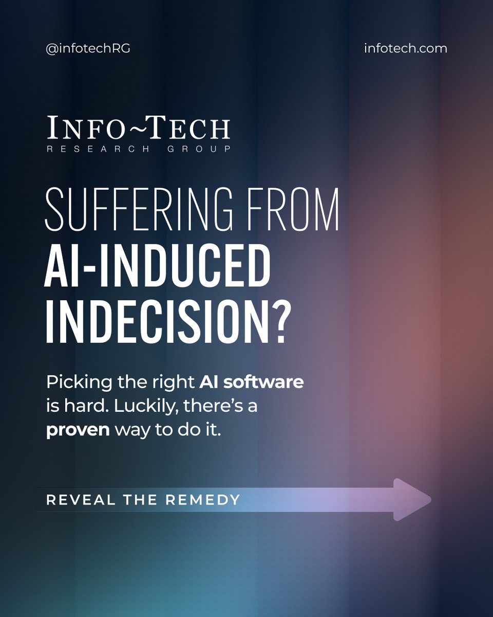 infotechRG's tweet photo. AI tools are everywhere. Clarity? Not always.
Stop chasing features. Start focusing on impact. A structured assessment helps you choose what actually moves the needle - and ignore the noise.
Learn more: https://t.co/7XFoX0wFK5
#AITools #TechAssessment #SoftwareSelection https://t.co/yYLTRxBilV