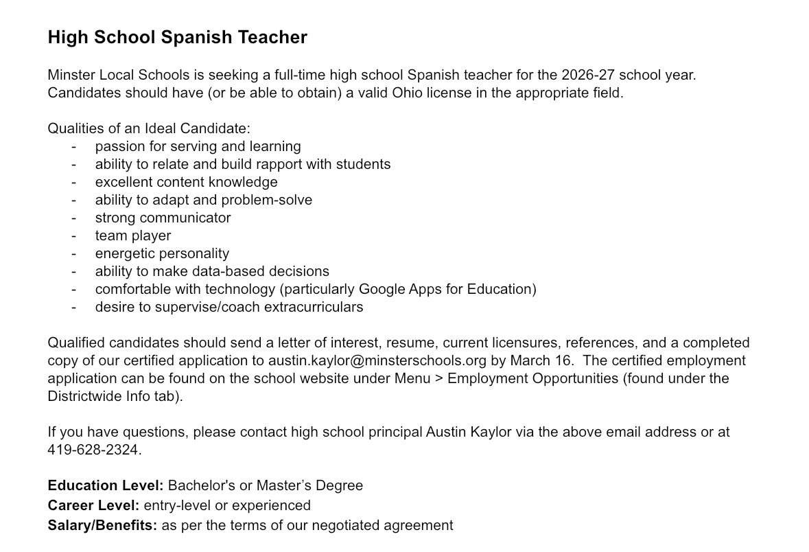 Minster Local Schools tweet media