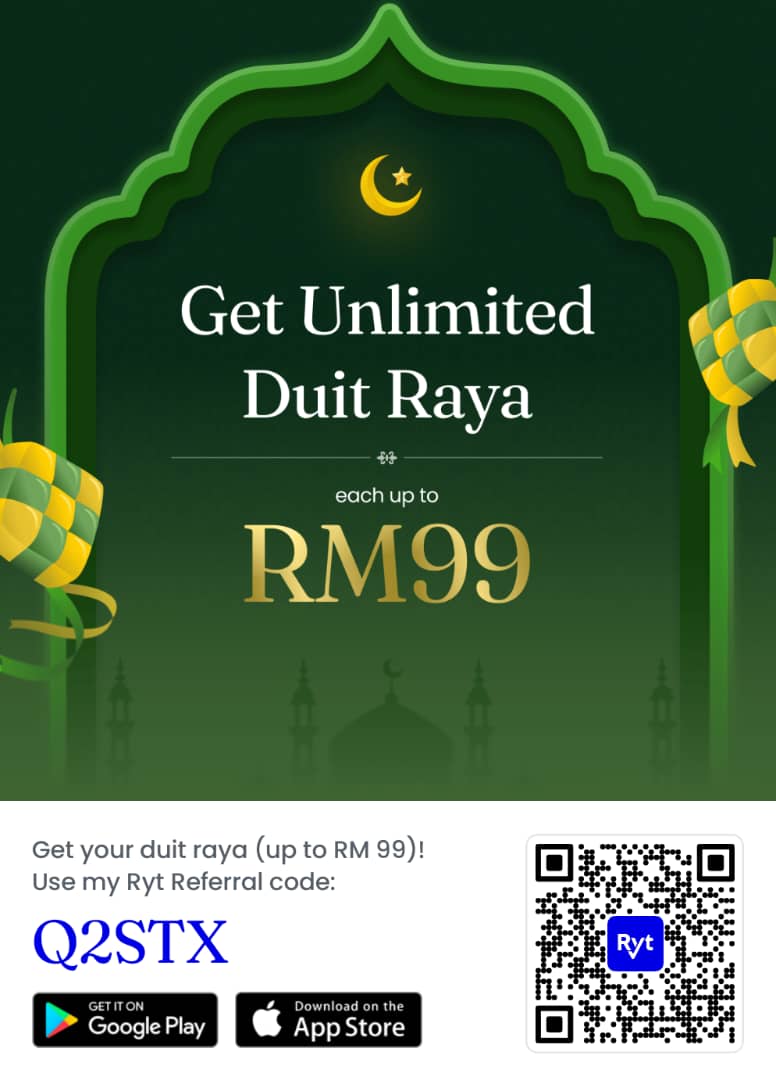 asynawie's tweet photo. 🌙 Selamat Hari Raya! I've got duit raya for you! 🤩

Sign up now and get up to RM 99 when you join Ryt Bank with my link:

✅ Download:
https://t.co/xeWIhaufOn

✅ Use Code:
Q2STX

🕌 May this Raya bring you rezeki yang melimpah and good vibes all around! 🌙

T&amp;Cs apply. https://t.co/sjjZdbk5qI