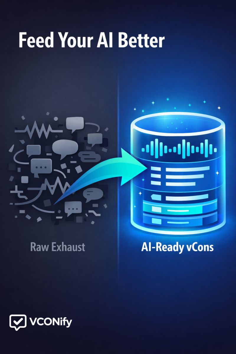 VCONify's tweet photo. Your AI models are starving.

Not for compute. For structured conversational data.

Most stacks:
📞 Record calls → 📝 Transcribe → 🤖 Feed transcripts to an LLM → 🎲 Hope.

vCons turn conversations into governed, AI-ready containers with full context.

#EnterpriseAI #vCons https://t.co/WofgfuwDyj