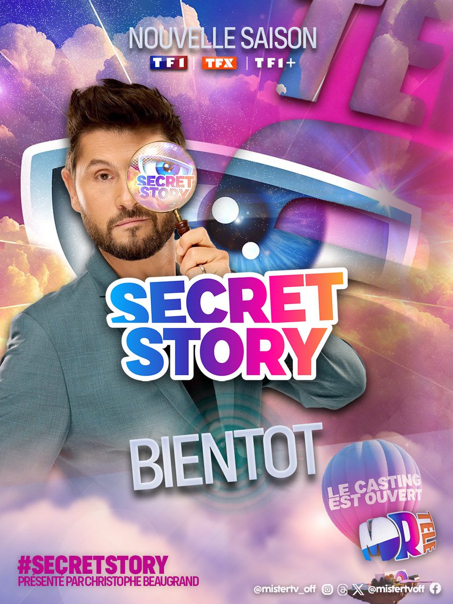 misteralex_off's tweet image. L’annonce que beaucoup attendaient ! 👁️
#SecretStory fait son retour bientôt avec @Tof_Beaugrand aux commandes, pour une nouvelle saison sur @TF1 et @tfx ! 🎉
Le casting est ouvert sur @tf1plus… 🤫 Prêts à découvrir les nouveaux secrets ?
Vous avez hâte aussi ? 👀
#MisterTV