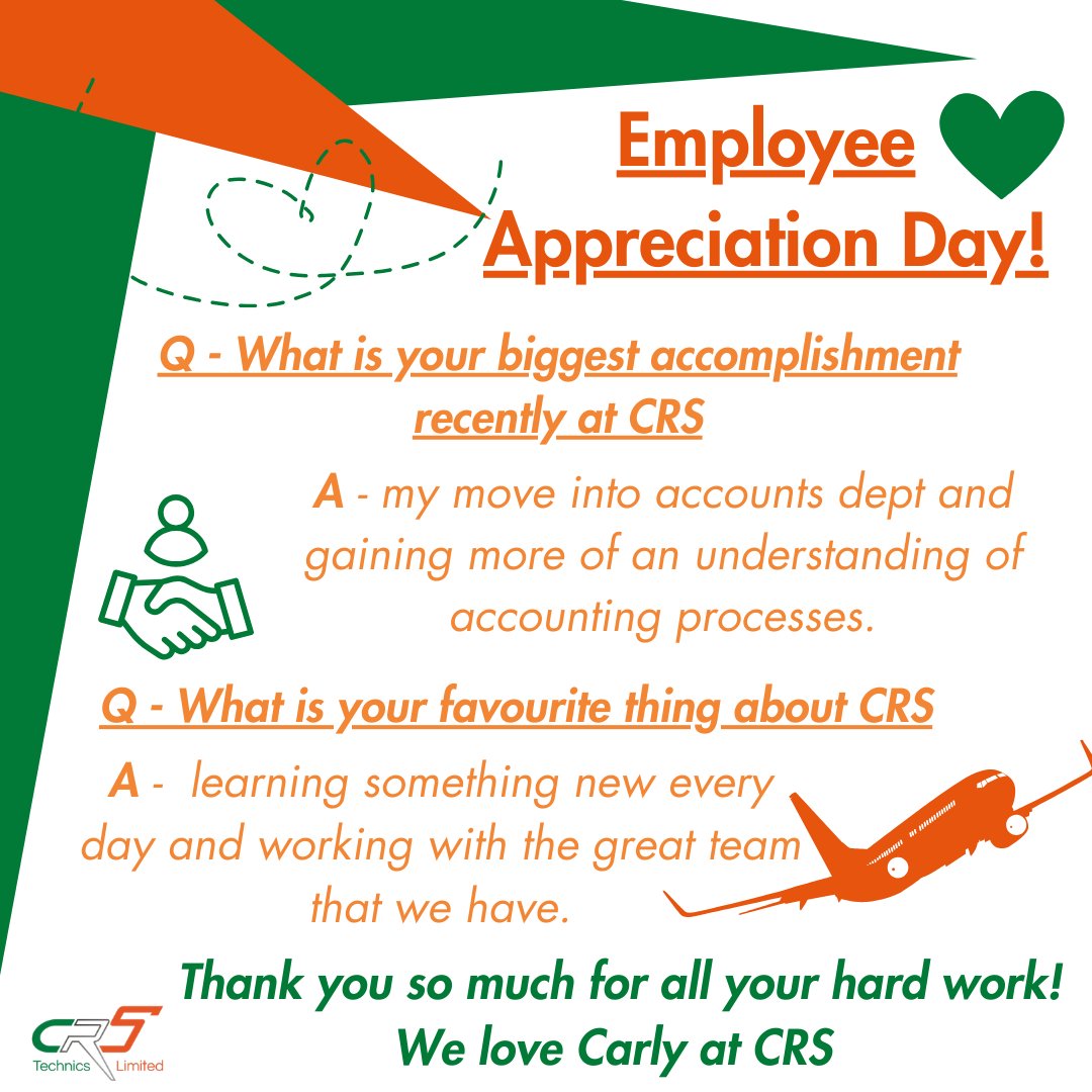 CRSTechnics's tweet photo. Yesterday was employee appreciation day! Every year we have a member of staff who has been brilliant! 💚

Thank you so much to Carly and everything she does at CRS, we would be lost without her. 😄

#EmployeeAppreciation #Employee #ThankYou #CRSStaff  #Staff #CRSTechnics #CRS https://t.co/LYbKQdvRvE