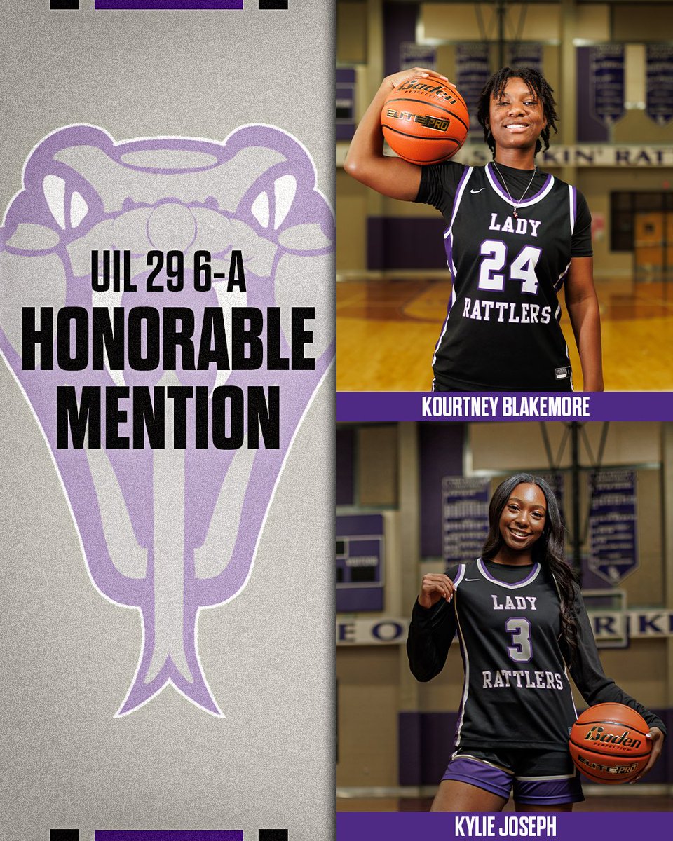 San Marcos High School proudly recognizes Senior Kylie Joseph and Senior Kourtney Blakemore for earning Honorable Mention All‑District honors in District 29‑6A. Their leadership, dedication, and contributions have been invaluable to the Lady Rattlers program.