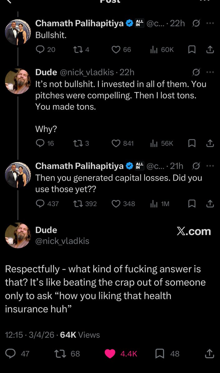 Look at that ratio…that’s a beautiful ratio…some are saying it’s an unbelievable ratio…

THANK YOU FOR YOUR ATTENTION TO THIS MATTER 

⁦<a href="/chamath/">Chamath Palihapitiya</a>⁩ @jason