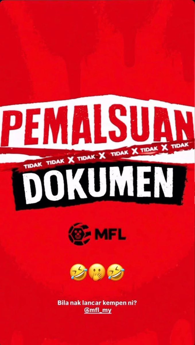 PiangShankly's tweet photo. Cmon @MFL_MY 
Buat kerja cepat. Jaga sikit muka Presiden korang tu. Dia nak jadi Presiden FAM pulak kan? 
Ops! 🤭 https://t.co/dcV4hjM8Kv