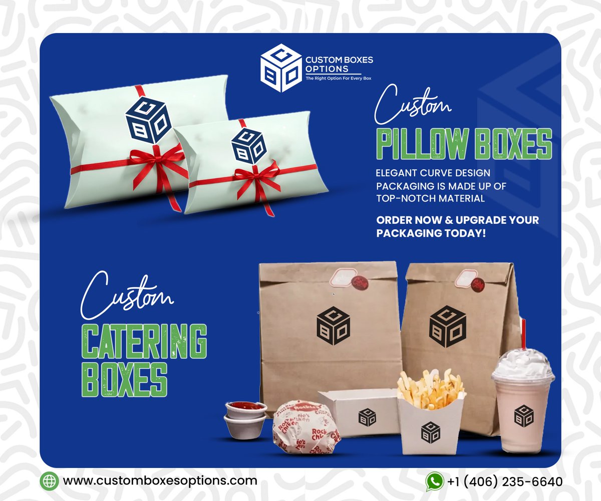 customboxoption's tweet image. From elegant gift moments to busy catering days — we make every package unforgettable.  Protect your products, promote your brand, delight your customers. 🌍 Worldwide shipping • 🚚 Free delivery  #CustomPackaging #PillowBoxes #CateringBoxes #FoodPackaging #CustomBoxesOptions
