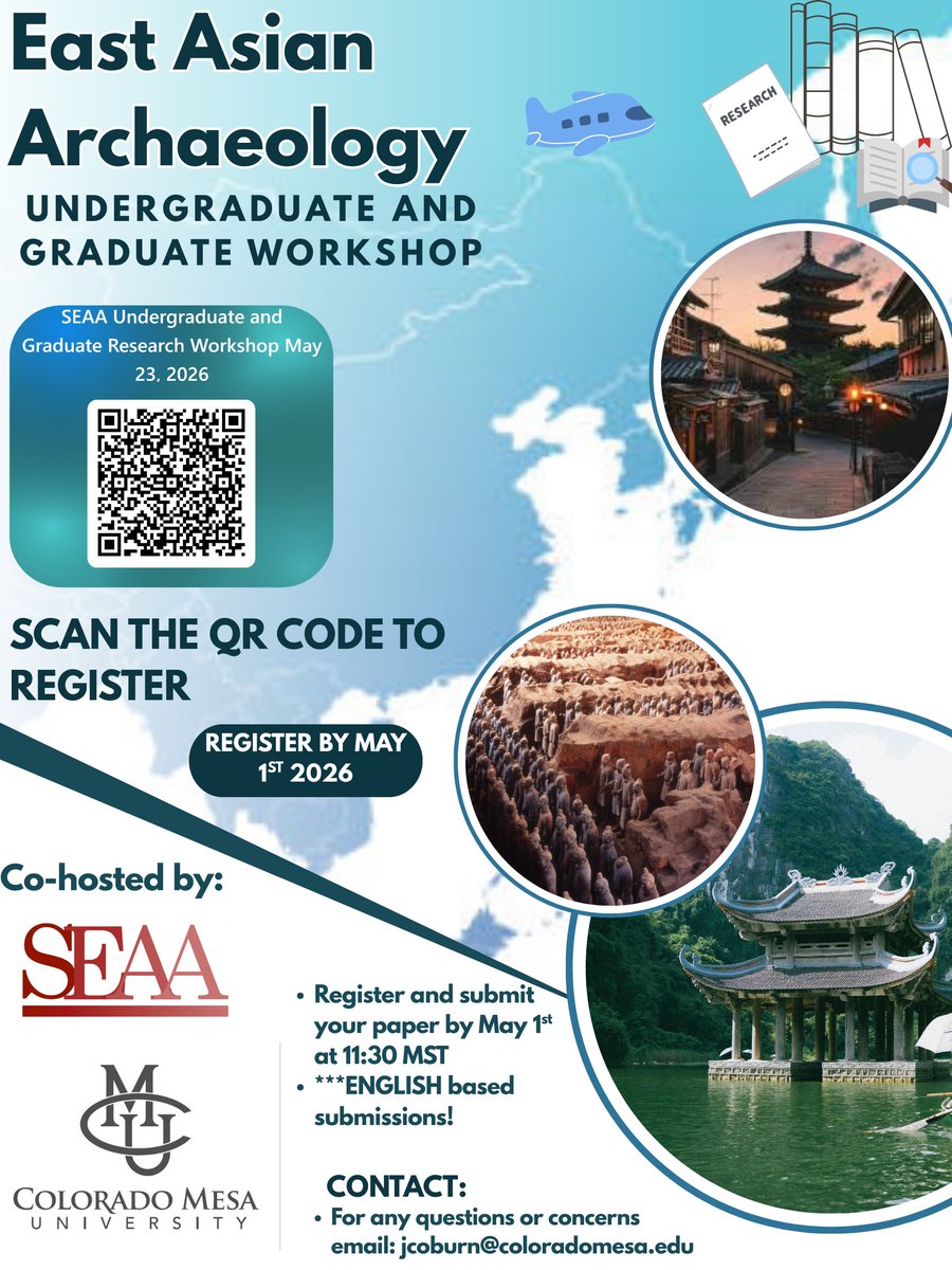 SEAAOfficial's tweet photo. *New conference/workshop update* We are pleased to announce an Undergraduate and Graduate workshop on East Asian Archaeology. Please see the flyer below for registration details. This is an online workshop. Please send it to any students who are looking to present their research. https://t.co/tdOrTnTw1E
