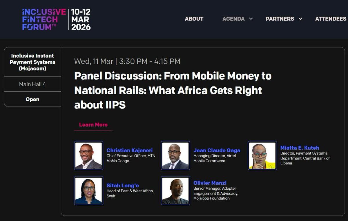 #Africa's evolution of instant payments followed a unique trajectory, beginning with market-driven mobile money services rather than centralised banking infrastructure. This panel will examine the strengths of this approach, including widespread agent networks, grassroots