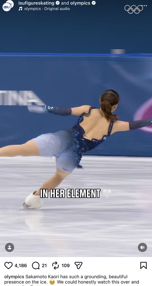 “In her element” is so funny like yes girl she’s a figure skater 😭
