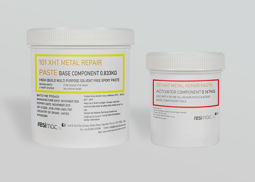 ResimacSA's tweet photo. 101 XHT Metal Repair Paste is a two-component, solvent-free epoxy novolac compound designed for high temperature metal restoration. Formulated to withstand extreme operating conditions, it retains excellent mechanical strength at dry heat temperatures.
https://t.co/asHY1CnEyb https://t.co/WdWOSOwlrY