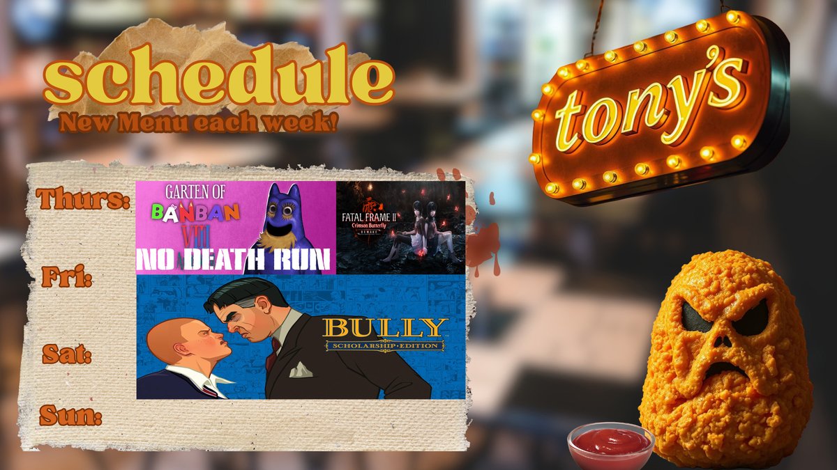 ToyToy_TTV's tweet photo. We're going to be attempting a No Death Run of Garten of Banban 8 to get the Hellish Run Trophy. After that, we'll be checking out the Fatal Frame 2 Remake Demo. Then we're hopping into Bully. See y'all at 1PM CST/2PM EST/7PM BST @Euphoric_Bros #bullyps2 #FATALFRAMEIIREMAKE https://t.co/iMdemMq04t