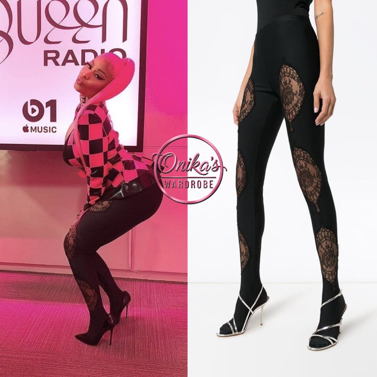 onikaswardrobe's tweet photo. Queen Radio (2019)
Nicki wearing Custom Rory Rockmore “Queen” Glasses + Versace Fall 2019 Runway Black Lace Panelled Jersey Leggings
#Fashion #NickiMinaj #style #Barbz #Barbie #Latex #Versace #VenusPrototype https://t.co/BV4VchAPKA