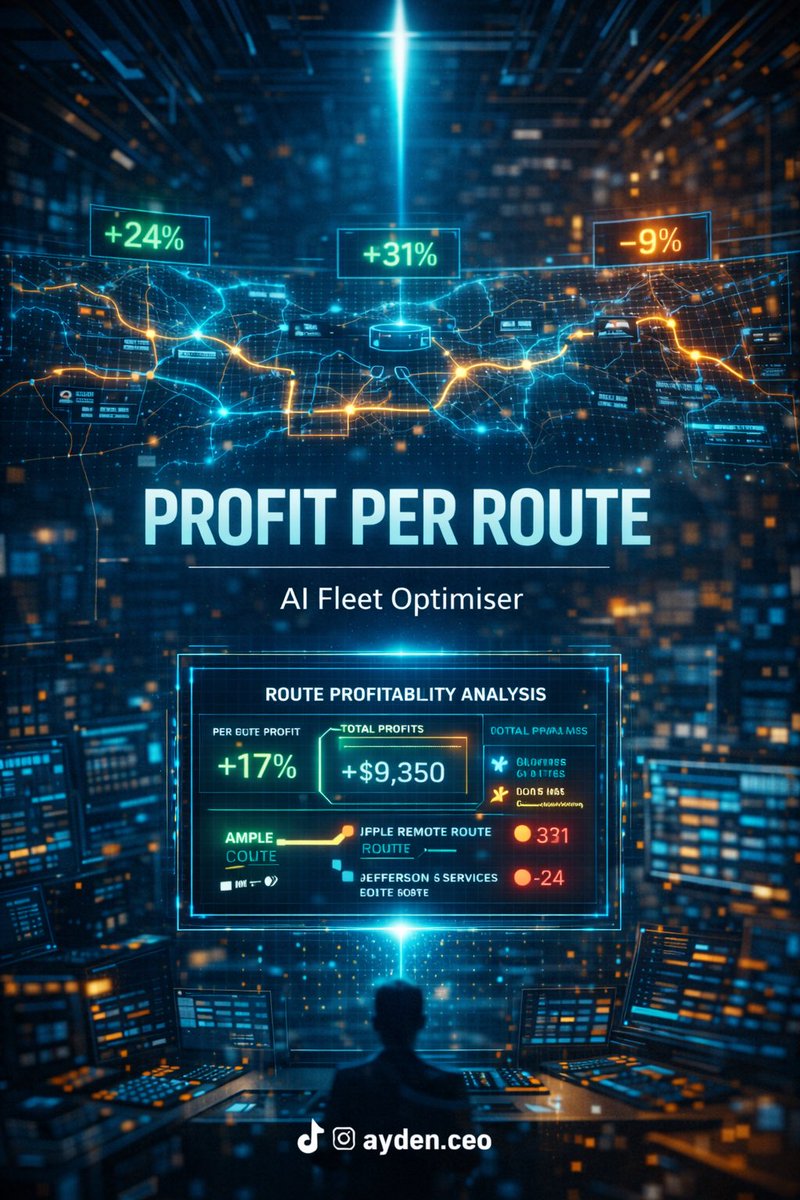 Most fleets track miles.

Few track profit per route properly.

AI can now score route-level margin and idle capacity instantly.

Comment PROMPT.

#Logistics #FleetManagement #AIOptimization