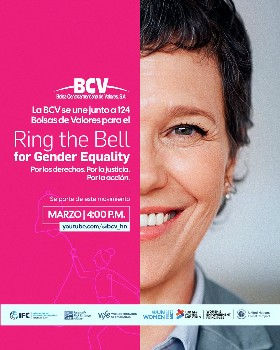 En el marco de la iniciativa global Ring the Bell for Gender Equality 2026, la BCV contará con un conservatorio con cuatro destacadas mujeres del sector financiero y bursátil hondureño. 
6 de marzo - Por nuestro canal de Youtube
#RingTheBellForGenderEquality <a href="/onumujereshn/">ONU Mujeres Honduras</a>