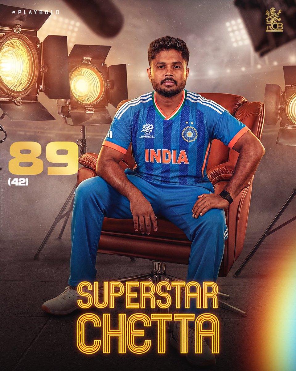 RCBTweets's tweet photo. This knock was “Absolute Cinema” 😮‍💨

Semi-final pressure, packed Wankhede and Sanju Samson put on an absolute show. 🎬🔥 https://t.co/1WK5Ze8yVq