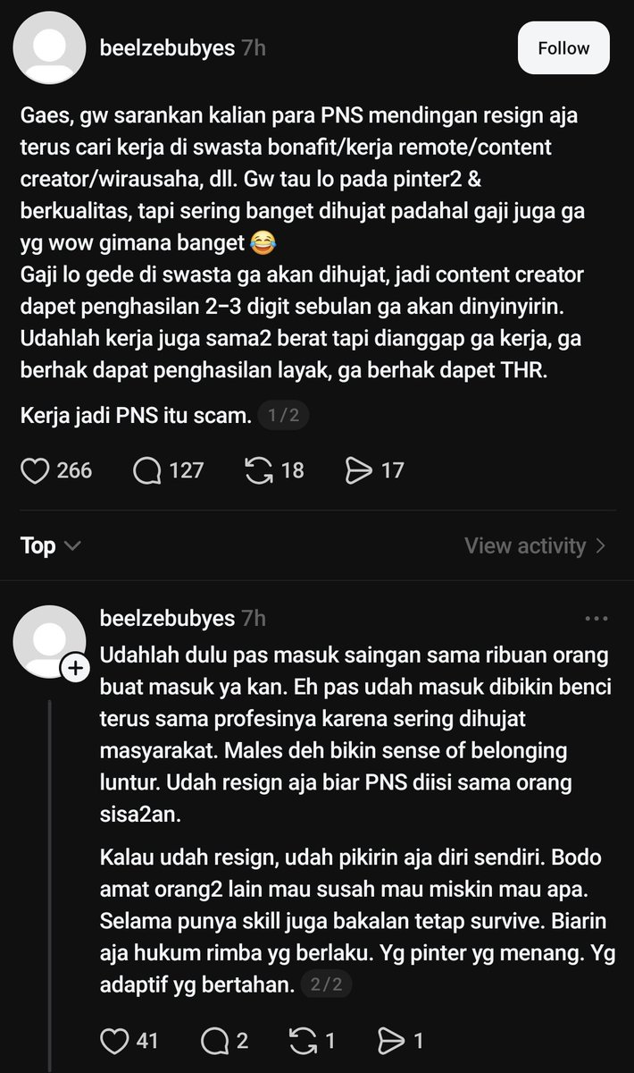 Yg pns gimana tanggapannya? Apakah merasa kena scam? 🤣

Gimana nih bil <a href="/PNS_Ababil/">Pi en ice Ababil</a> ?? True kaah? Mau daftar cpns padahal gue tahun ini.