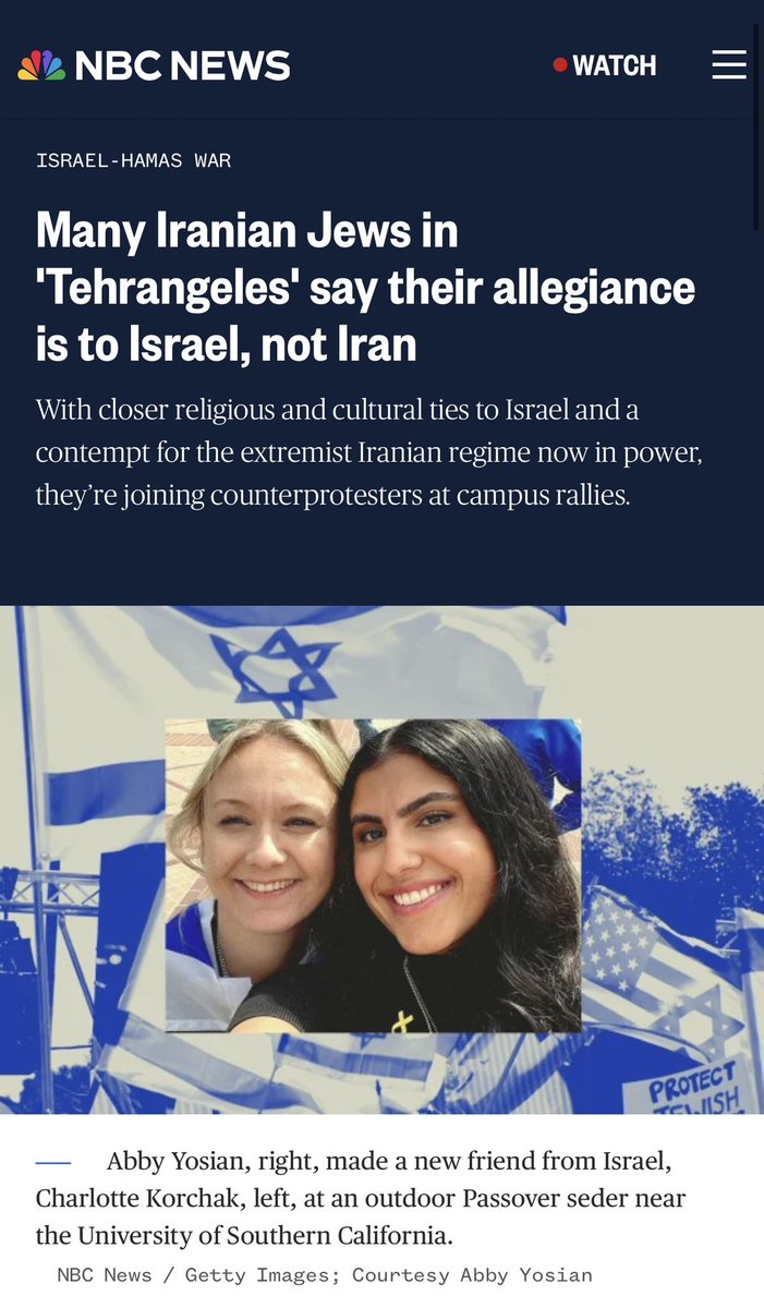 Iranian Jews make up less than 2% of Iran, but 33% of Iranians in LA.

This demographic represents a majority of Iranian protestors.

Yet, when asked where their allegiance lies, they say Israel.

Why, then, are we treating them as representative of Iranians?