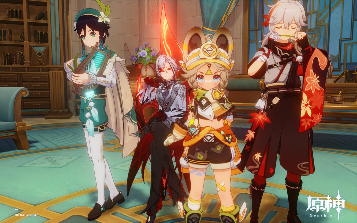 2026.3.5 (木) 22:00 ~ ライアー演奏会

記念写真
枝豆さん（カチーナ）
いーちゃん（ウェンティ）
ニナさん（召使）
万葉（Leaf）

ライアー久しぶり集まったけど楽しかった！
また遊ぼう～♫

#ライアー　#ライアー演奏会　#原神　#ライアーのレベルエッグチーズバーガー