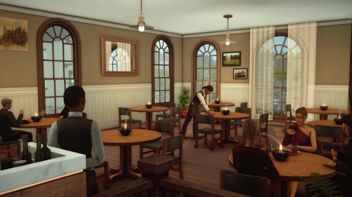 I don't usually build community lots because I suck at them, but I think I may have actually done well with this restaurant build that's going out later today over on YouTube.
(don't judge me for using deco sims for the build screenshots)