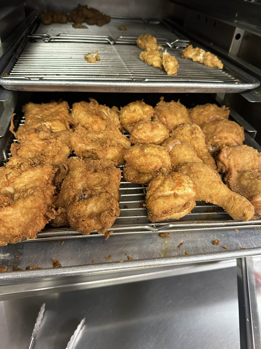 I got to have a go making the chicken at my work and it turned out soo dam good :3 
It was my first time as well everyone was so shocked