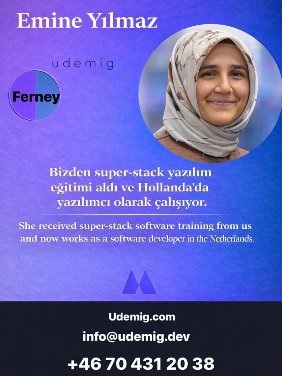yurotek's tweet photo. Bizimle yazılımcı olup dünyanın herhangi bir ülkesinde çalışmak çok kolay.
—
It is very easy to become a software developer with us and work in any country in the world

#udemig https://t.co/GG8Rk4S1wJ