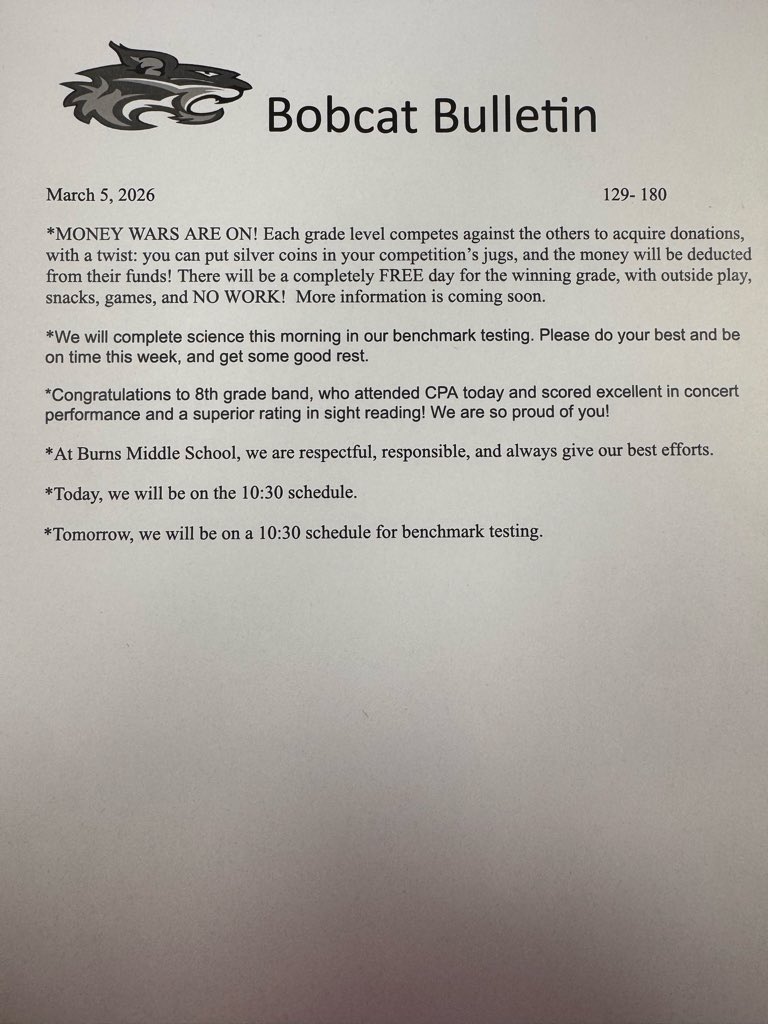 Burns Middle School tweet media