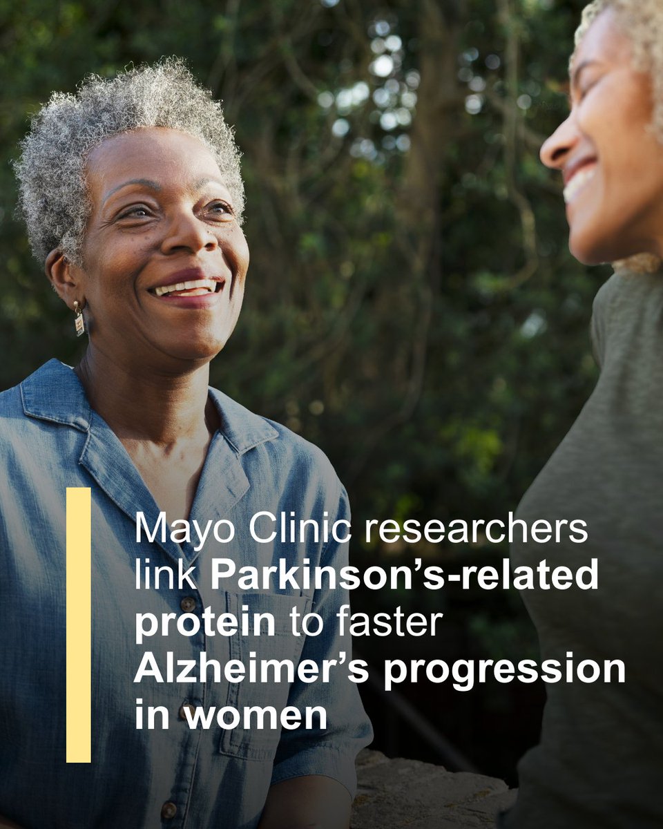 Alzheimer's-related brain changes progressed up to 20 times faster in women who also had abnormal levels of a Parkinson's-related protein, according to a Mayo Clinic study published in JAMA Network Open. The same pattern was not observed in men.

Learn more: