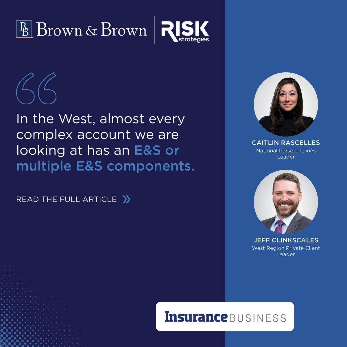 RiskStrategies's tweet image. Caitlin Rascelles and Jeff Clinkscales explain why excess and surplus insurance have become a a structural pillar of complex personal insurance programs. Read more here:
hubs.ly/Q045K7V00

#PrivateClient #PersonalInsurance #InsuranceBusiness
