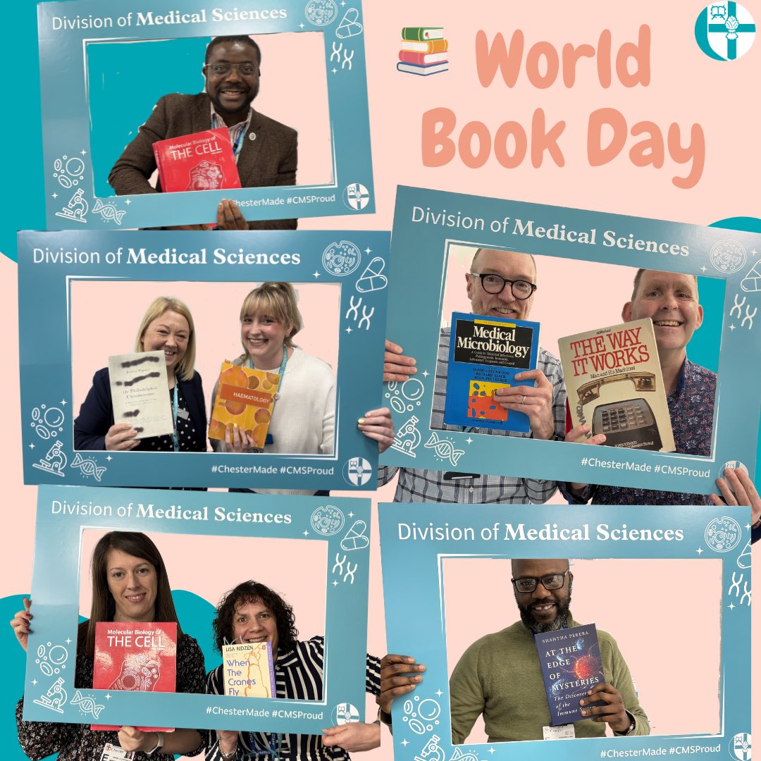 UoCMedSchool's tweet photo. 📚 Happy #WorldBookDay2026 !

We asked our Medical Sciences lecturers to share their favourite book or textbook.

💬 What’s your favourite book? Tell us below.

You may also spot our new selfie frame which will be at all our events. Come along to the next one and grab a photo!📸 https://t.co/fPT6znJv8C