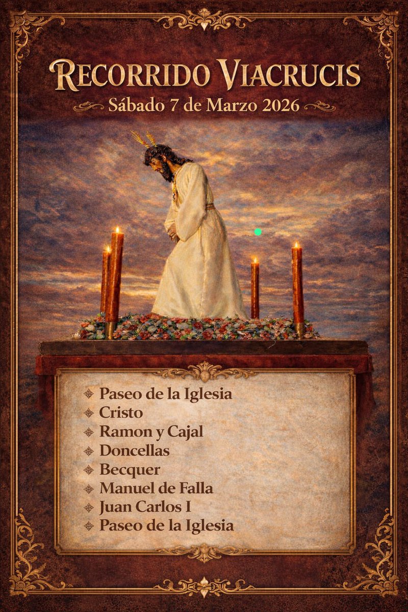 hdad_JHS's tweet photo. El próximo sábado 7 de marzo tendrá lugar el Vía Crucis presidido por la imagen de Nuestro Padre Jesús Nazareno.

Desde esta Hermandad queremos invitar a tod@s l@s herman@s, devot@s y vecin@s que así lo deseen a portar las andas del Señor durante el recorrido. https://t.co/IHExJekFd1