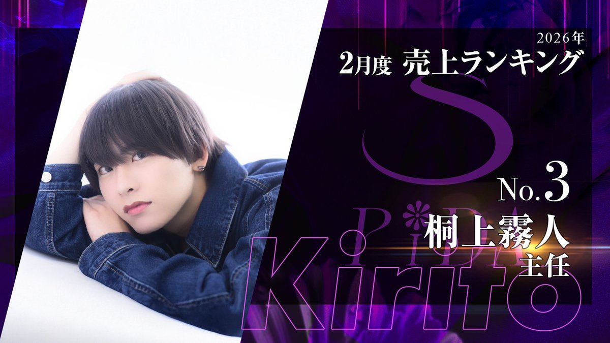 spida_sakito_gd's tweet image. 2026年2月度売上ランキング

no.3🥉

主任　✨桐上霧人✨

#グルダン
#spida
#初回
#ホスト
#歌舞伎町
#担当探し
#イケメン