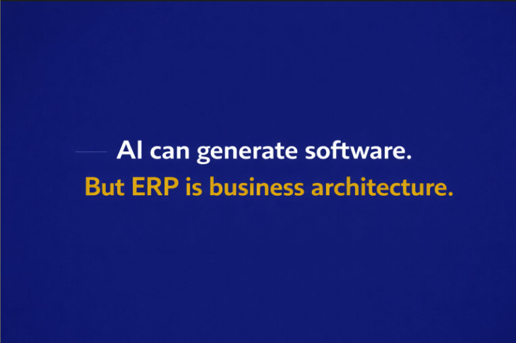 Seargin_'s tweet photo. AI can generate software.
But ERP is business architecture.

Decades of processes, compliance, and integrations can’t be replaced overnight.

Will AI disrupt ERP systems like SAP - or simply change how they are built?

#SAP #ERP #AI https://t.co/m9NfChAqrN