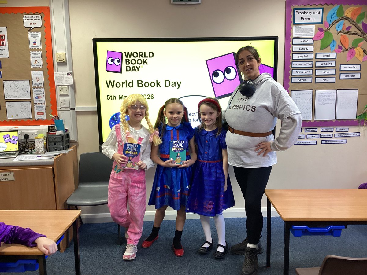 stmonicasbootle's tweet photo. Year 3 are having a fantastic day celebrating World Book Day! Check out our fantastic costumes! #WorldBookDay2026 #WeLoveReading https://t.co/E1Y6Nqphxc
